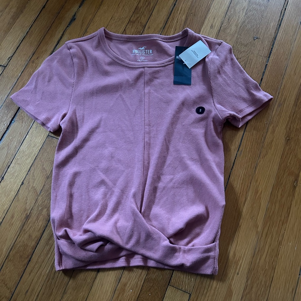 hollister crop tie shirt